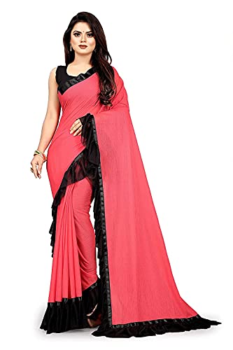 Sari rose Shuperline en coton léger idéal pour vos cérémonies et fêtes