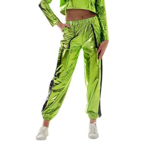 Pantalones de Mujer de pierna ancha recta estilo punk en color negro