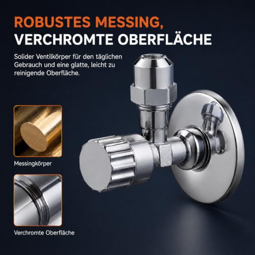 Ibergrif M22022-2 Eckventil 1/2 Zoll x 3/8 Zoll, 2er Set – Ansicht 3