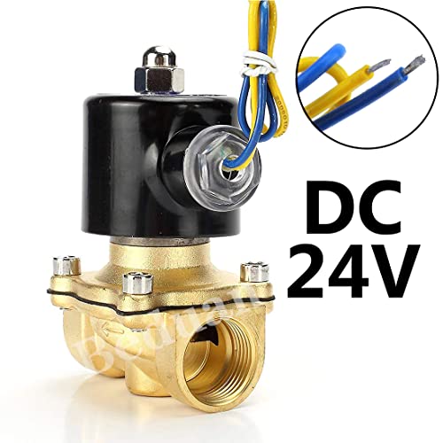 Image of Beduan Brass Electric Solenoid Valve, 3 /4 inch 24V Air Valve Normally Colsed for Water Air Gas Fuel Oil
