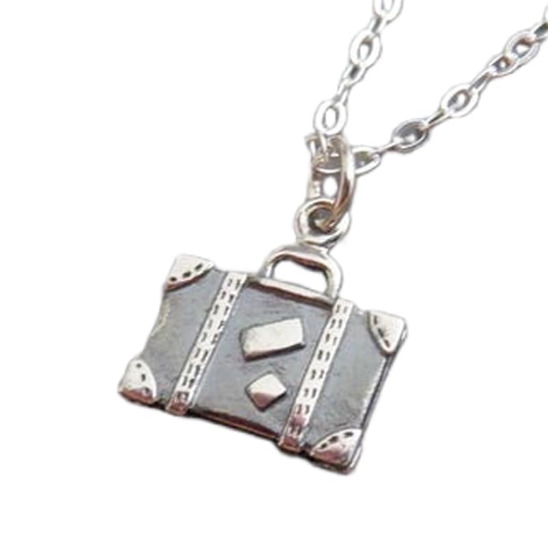Collier valise argent sterling 925 pendentif explore voyage
