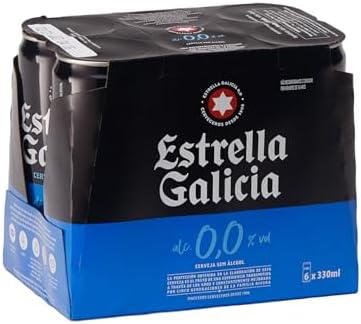 Pack de Cerveja Estrella Galicia 0,0% LT 330ml - 6 Unidades
