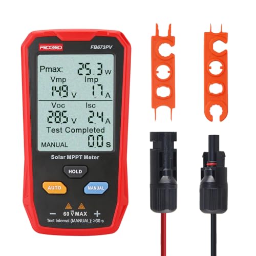FrogBro Upgrade Solar Panel Tester Meter Photovoltaic Multimeter 800W, Solar MPPT Meter with Large...
