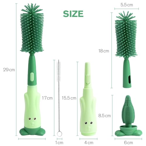Vicloon Baby Bottle Brush, 3 in 1 Bottle and Teat Cleaning Brush - Image 2