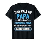 Funny Grandpa Gifts Shirts, Papa Partner In Crime Shirt