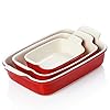 Sweejar Porcelain Bakeware Set for Cooking, Ceramic Rectangular Baking Dish Lasagna Pans for Casserole Dish, Cake Dinner, Kitchen, Banquet and Daily Use, 13 x 9.8 inch(Red) Sweejar Porcelain Bakeware Set for Cooking, Ceramic Rectangular Baking Dish Lasagna Pans for Casserole Dish, Cake Dinner, Kitchen, Banquet and Daily Use, 13 x 9.8 inch(Red)