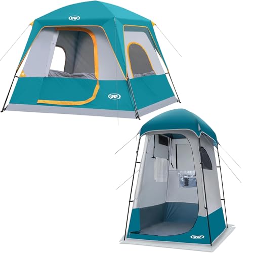 Carpa para camping de 4 personas con toldo impermeable miniatura 1