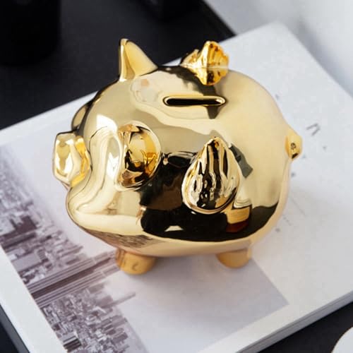 Hucha de moneda para regalar: 3 cerdos de cerámica de la suerte para el hogar 5