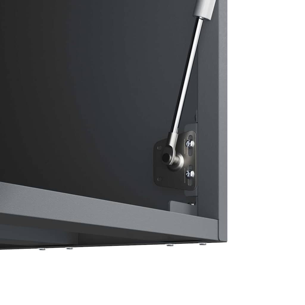 Armario de pared para garaje, 33 x 90 x 35 cm, acero con puerta de elevación de gas, con cerradura, almacenamiento de metal para taller, cocina, pasillo