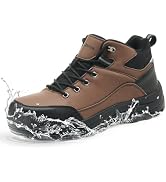 &Work Men's Waterproof Steel Toe Work Boots – Indestructible Safety Sneakers (Various Sizes)