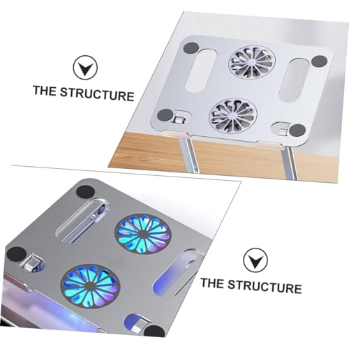 Base ajustable para laptop con doble ventilador y aluminio miniatura 7