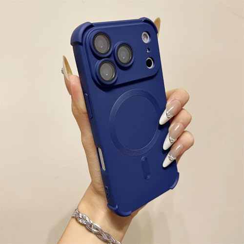 Coque antichoc iPhone 14 Pro Max magnétique silicone bleu protection intégrale