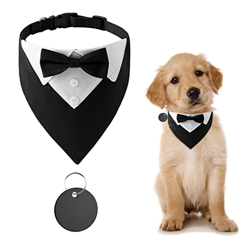 URROMA 1 Piece Formal Dog Tuxedo Bandana
