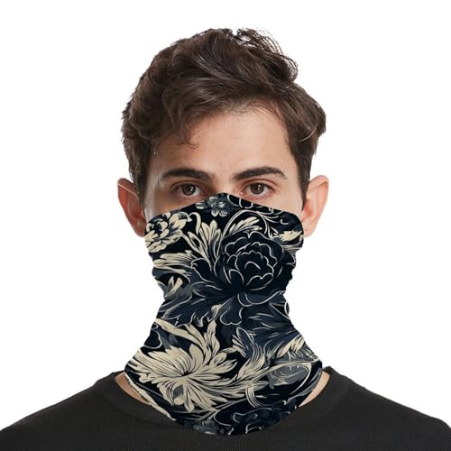 Balaclava elástica con patrón de flores negras para clima frío, pasamontañas para ciclismo, motocicleta, esquí y actividades al aire libre para hombres y mujeres miniatura 4