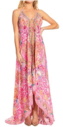 Image of Sakkas Lizi 2025 Womens Maxi High-Low Halter Handkerchief Long Dress Beach Party