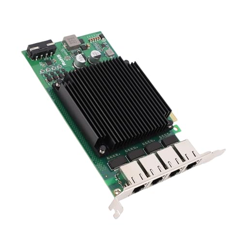 Carte Réseau PoE PCIe 4 Ports Denash avec Dissipateur Thermique Actif