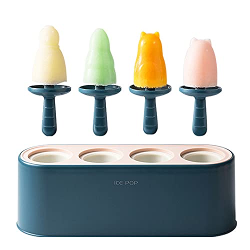Moldes para Helados de Silicona, Reutilizables, Fácil de Liberar, MáQuina para Hacer Paletas de Hielo para NiñOs, Fiestas, Molde para Paletas de Bricolaje (Azúl) Cover