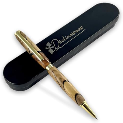 Stylo bille artisanal en bois et résine fait main en France, l'élégance d'un modèle unique