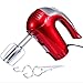 Produktbild RCHL 5-Gang-Handmixer, Mini Egg Cream Food Beater Für Küche Backen Kuchen Mit 2X Schlägern, 2X Teighaken 150 Watt,Rot