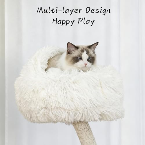 Torre moderna para gatos de 70" multi-nivel para interiores miniatura 4