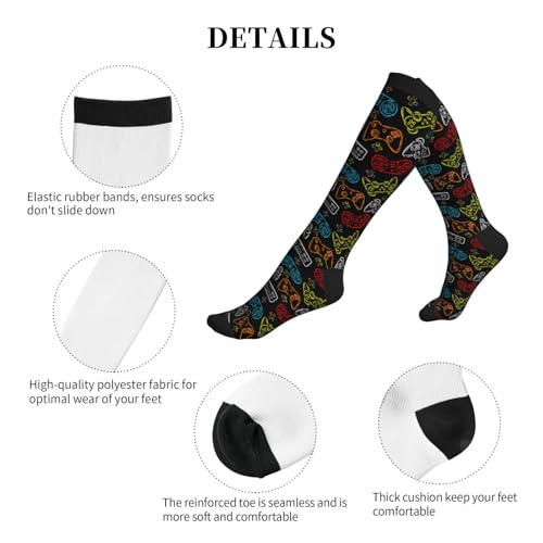 Image of Compression Socks for Women Men Circulation Graduated Supports Socks for Running Travel Nurse Athletic Sports