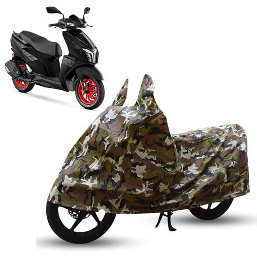 Image of Sulfar Bike Cover for TVS NTorq (125 Race /XP) | Waterproof, Dustproof & UV Protected | All Weather Two Wheeler Cover (Army Green) New 2026 Variants