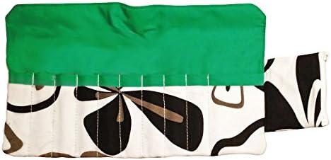 Sparkling Pumpkin Crochet Hook Case - Canvas Case with Pockets for Up to 11 Ergonomic or Thick-Handled Hooks