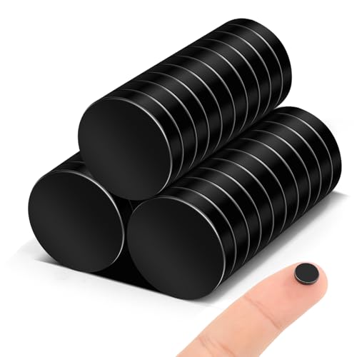 Image of TRYMAG 30Pcs Black Strong Rare Earth Small Round Fridge Magnets for Whiteboard, Neodymium Magnets Locker for Crafts, Scientific Models - 0.47 inch D x 1 /8 inch H