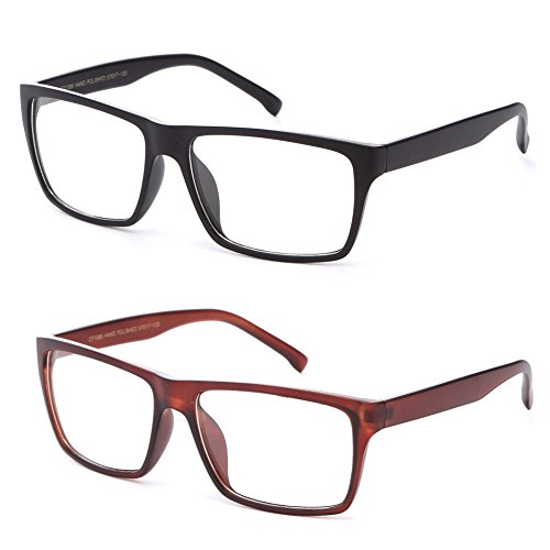 Image of Classic Unisex Squared Fashion Clear Lens Eye Glasses Frame Clear Lens Glasses Men Women