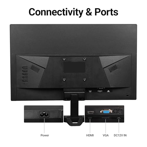 ZEBSTER GV120 20 Inch (50.8 cm) LED Monitor with Dual HDMI & VGA Input, HD+ 1600 x 900, 250nits Brightness, 16.7M Colors, 16:9 Aspect Ratio, Wall... - Image 3