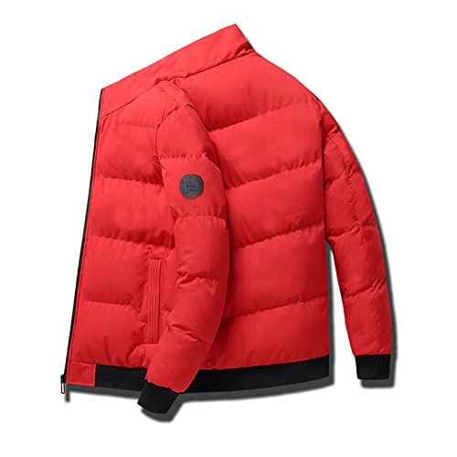Men's Puffer Jacket Stand Collar Quilted Coat Zip up Insulated Jacket Lightweight Down Coat Warm Winter Padded Jacket2