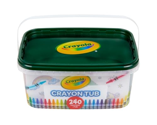 Image of Crayola Crayon Tub (240ct), Bulk Crayons for Kids, Spring Craft Supplies, Classroom Coloring Gifts for Kids & Toddlers, Ages 3+ [Amazon Exclusive]