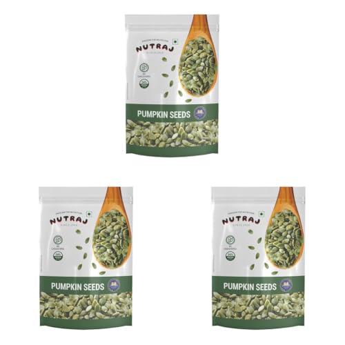 Image of Nutraj Pumpkin Seeds 200g Pouch | Kaddu Beej | Seeds for Eating | Seed Cycling (Pack of 3)