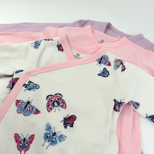 Image of HonestBaby Baby 3-Pack Organic Cotton Long Sleeve Side-snap Kimono Bodysuits