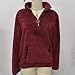 Quarter Zip Long Sleeve Pullover Women Mock Neck Half Zip Sweatshirt Winter Warm Sherpa Fleece Sweater with Pocket (Dark Red,X-Large)