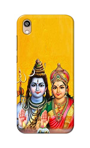 Image of PRINTFIDAA Lord Shiva Parvati Yellow Background Printed Designer Hard Back Case Cover for Honor 8S / Huawei Y5 (2019), AMN-LX9, AMN-LX1, AMN-LX2, AMN-LX3 -(SF) MVN1008