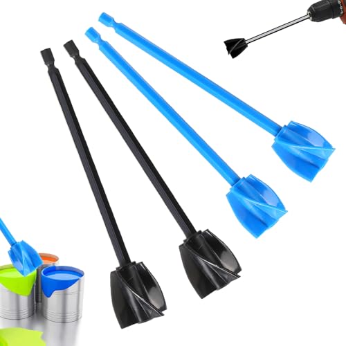 Resin Mixer Paddles 4 Pcs Reusable Paint Mixing Paddle Epoxy Mixer Attachment Tool for 1/4” Drill Paint Stirrer for Silicone Pigment Glaze