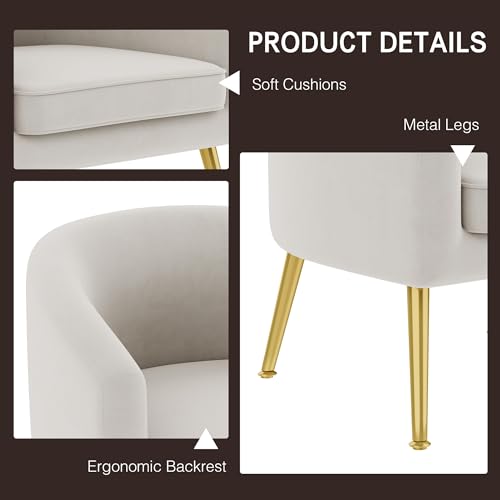 Sillón plegable de terciopelo beige miniatura 4