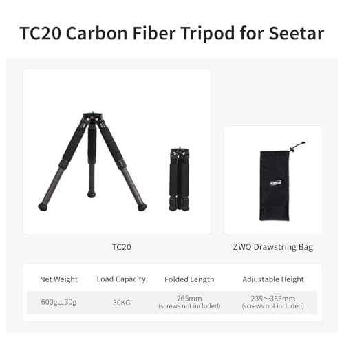 Image of ZWO Seestar TH10 Tripod Head with TC20 Tripod for Seestar Smart Telescope