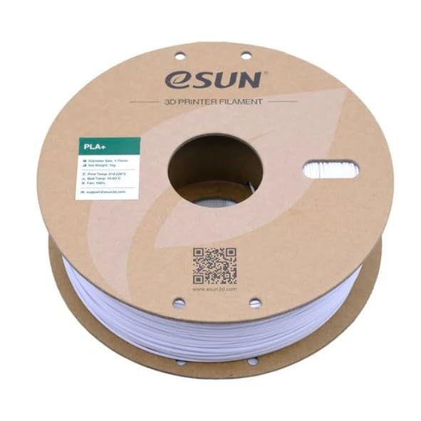 Image of eSUN PLA+ 3D Printing Filament 1.75mm High Speed Filament Speedy PLA Plus for Fast Printing, Dimensional Accuracy + /- 0.03mm, 1KG (2.2 LBS) Cold White