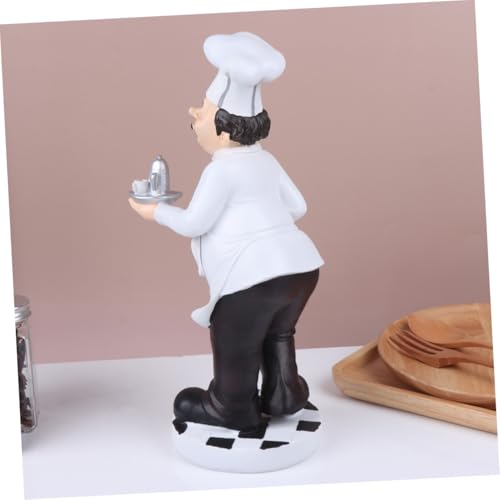 Cuisine restaurant décoration : la statue de chef stable en résine - 7