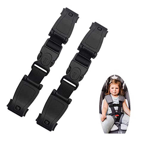 2 Pcs Hebilla para Cinturon de Seguridad Bebe Clip Del Arnés Del Asiento de Coche Clip para Cinturón de Seguridad Bebé Clip de Seguridad para el Pecho para cochecitos de bebé,asientos de auto-Negro