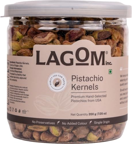 Image of Lagom Pistachio Kernels 200g | Premium Pista Giri (Without Shell) | Crunchy, Naturally Nutty | No Added Preservatives | Vegan, Gluten Free, Non-GMO