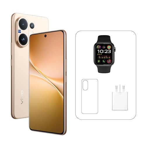 Vivo V60 5G - Desert Gold 12 + 256GB | 50MP ZEISS Camera | 3D curved 120Hz AMOLED Display | 6500mAh | IP69 4Y Battery | Smart Watch | 455 Days Screen Replace 24 Months Warranty