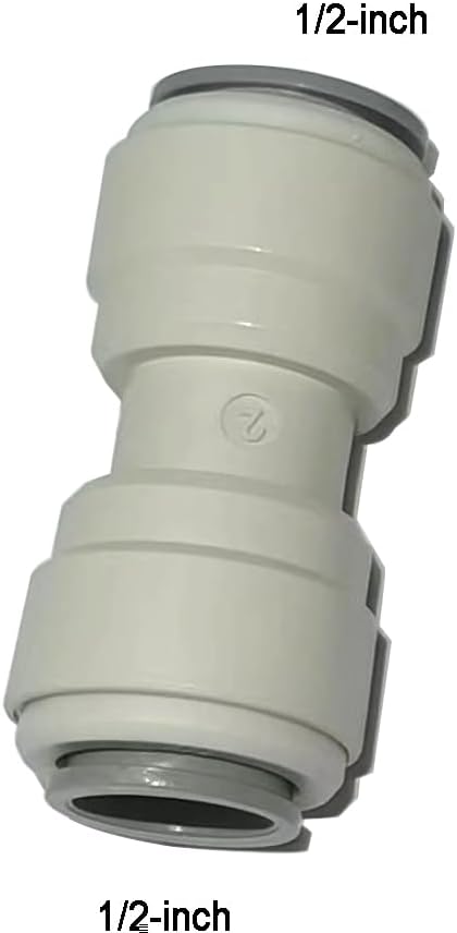 12pcs 1/2 inch water line Quick Connect Push In to Connect Tube Fitting for RO Reverse Osmosis Water Filter Tube Fittings. (Valve + Tee + Elbow + Straight + Bulkhead + Elbow stem)