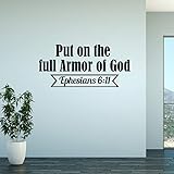 Quote Designs Put On The Full Armor of God Ephesians 6:11 Religious Wall Decal Sticker Bible Verses...