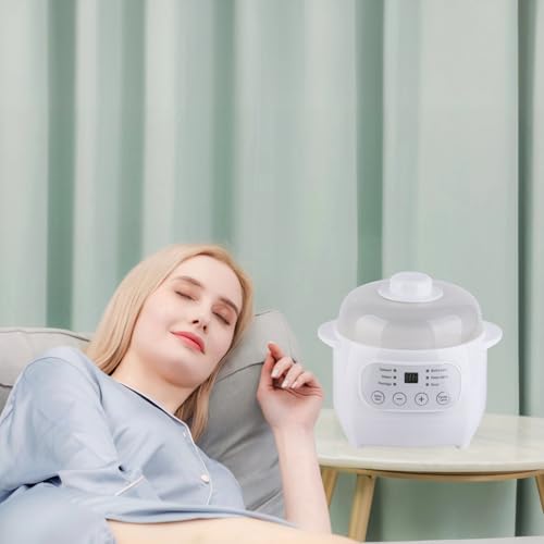 Natudeco 1L Electric Stew Pot Slow Cookers Electric Stew Cooker Ceramic Liner with Lid Ceramic Casserole Cooking Pot for Stove Porridge Rice Soup - Image 3