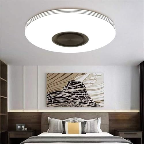 hxoity 40 Cm Badezimmer Musik Deckenleuchte 60 W IP65 Wasserdicht RGB-Farbwechsel Bluetooth-Lautsprecher Deckenleuchte Smartphone-Steuerung APP Wohnzimmer Küche