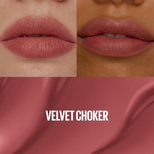 Image of MAYBELLINE Super Stay Teddy Lip Tint, Long Lasting Matte Lipstick for Up To 12HR Wear, Velvet Choker, 1 Count