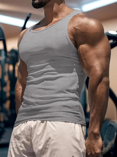Men's Gym Workout Tank Tops - Soft Lightweight Sleeveless Muscle Shirts for Beach & Athletic Wear3
